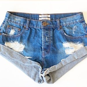 One Teaspoon Bandit denim shorts sz 28